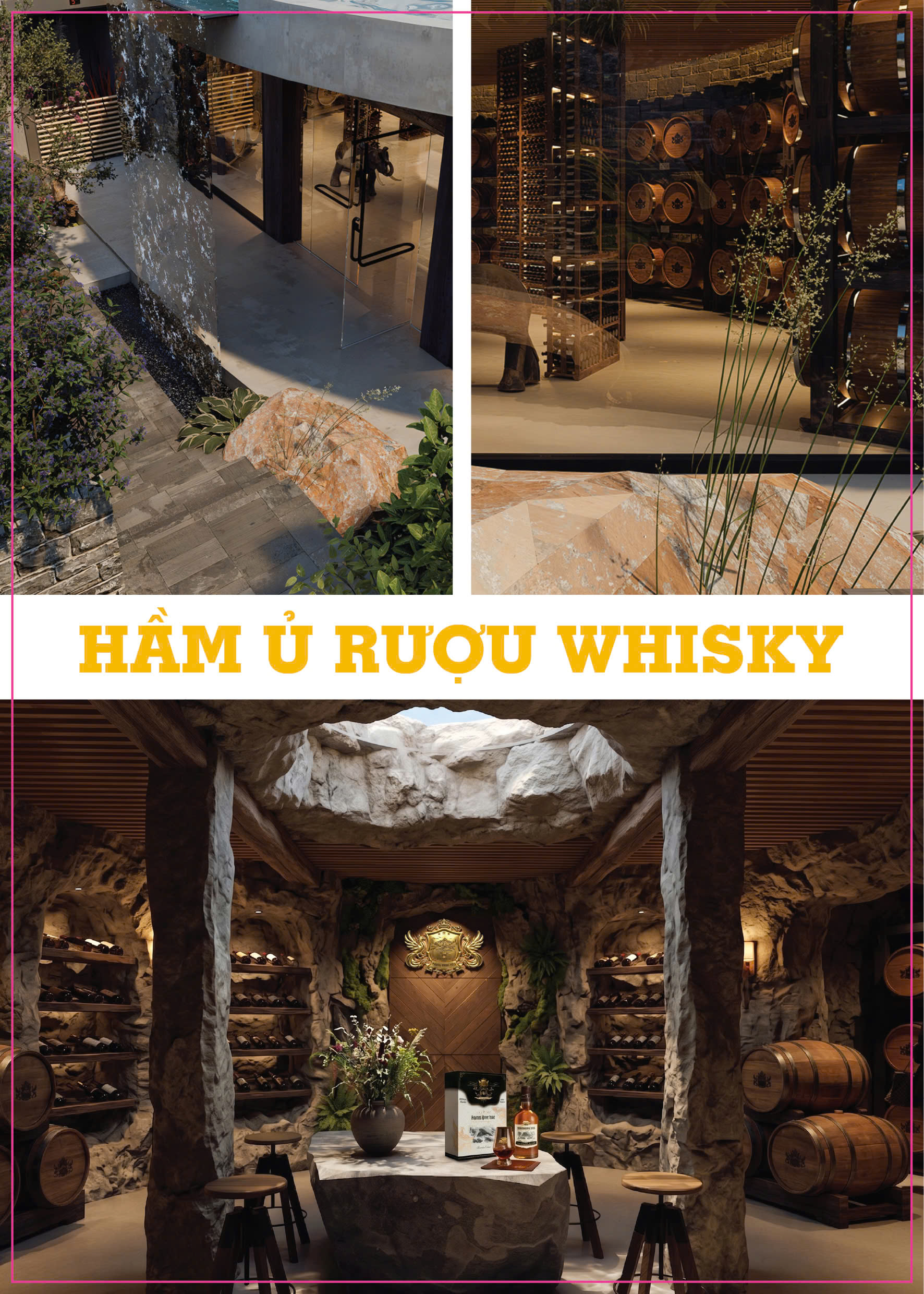 Bảo quản whisky đúng cách trên kệ gỗ trong không gian tránh ánh sáng